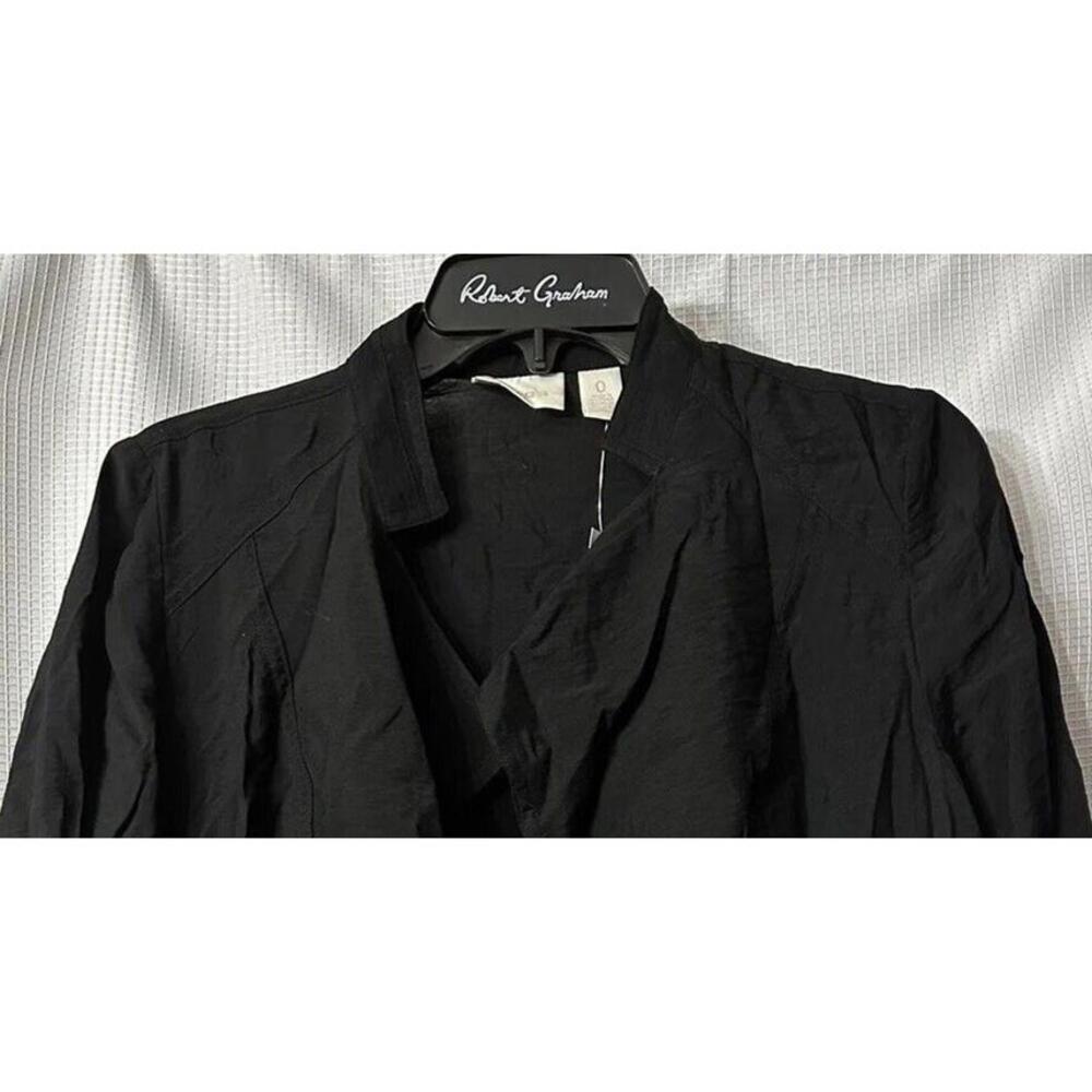 NWT Chicos Womens Long Sleeve Black Open Front Moto Jacket Lightweight Size 0 - Picture 2 of 12